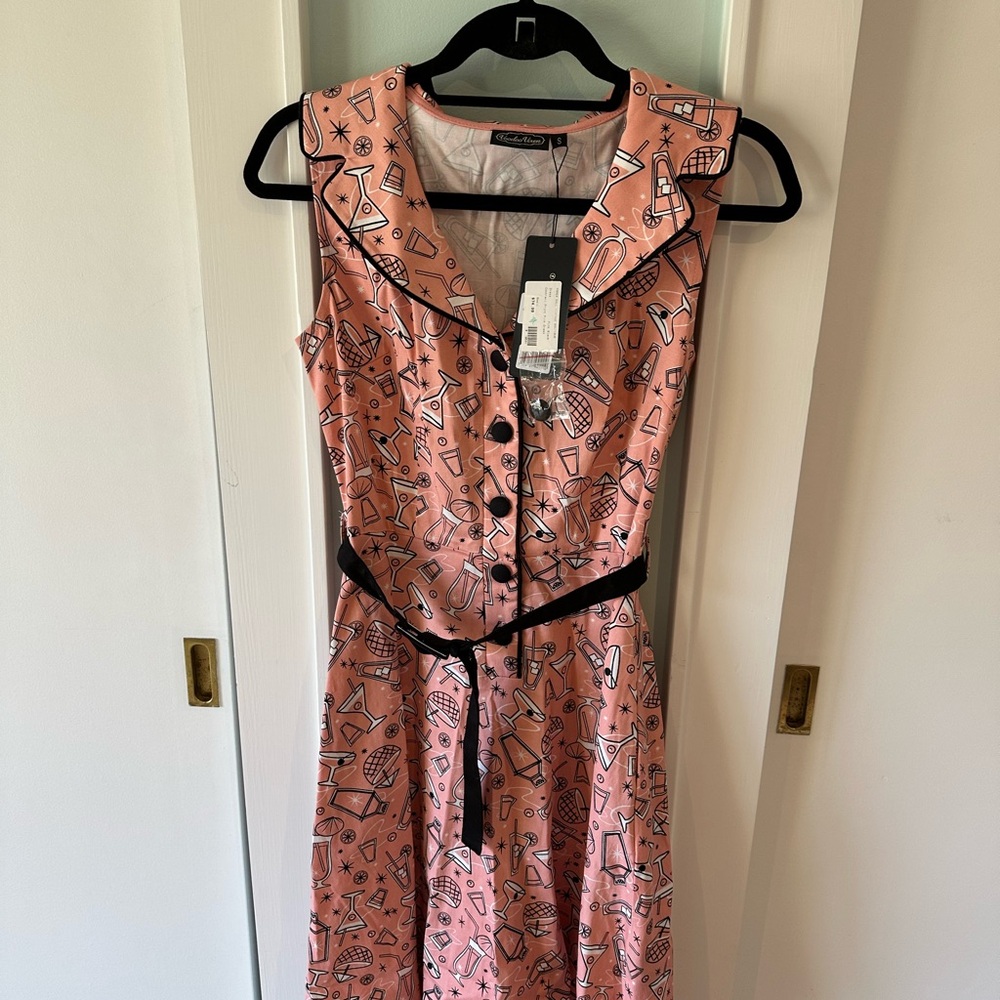 Pink cocktail Print Dress - Picture 2 of 5